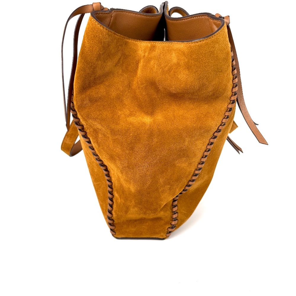 Sold Isabel Marant Tampa Braided Leather Trim Brown Suede 2025 Tote Shoulder Bag - Picture 4 of 13